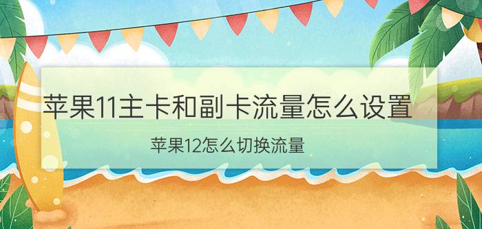 苹果11主卡和副卡流量怎么设置 苹果12怎么切换流量？